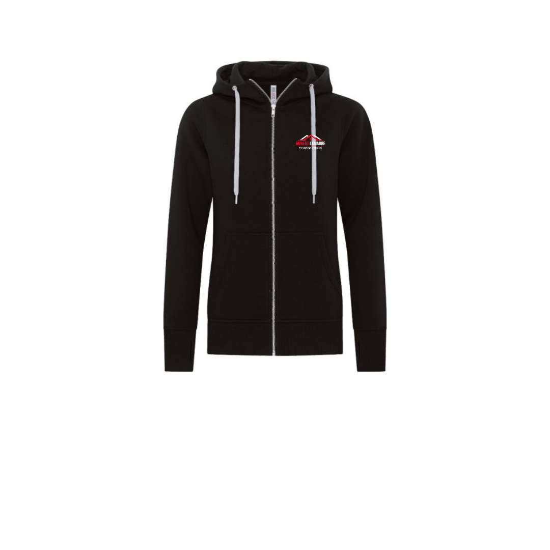 Hoodie femme à zip complet - CONSTRUCTION HUBERT LAMARRE