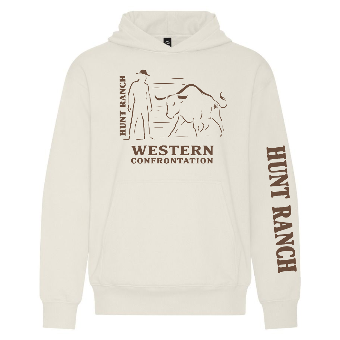 Hoodie Western Confrontation – Blanc Os