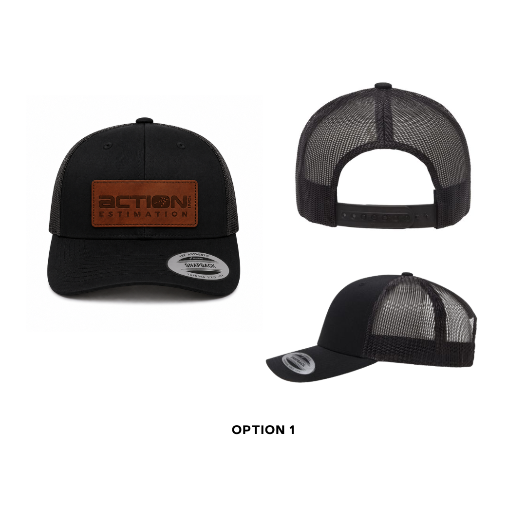 Casquette avec mesh ajustable patch de cuir - Action Estimation