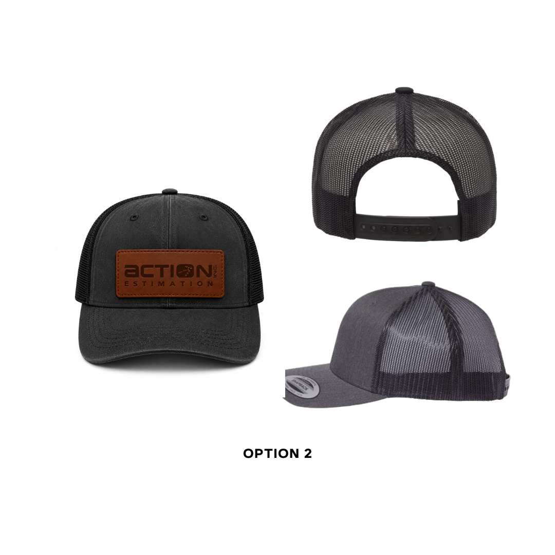 Casquette avec mesh ajustable patch de cuir - Action Estimation