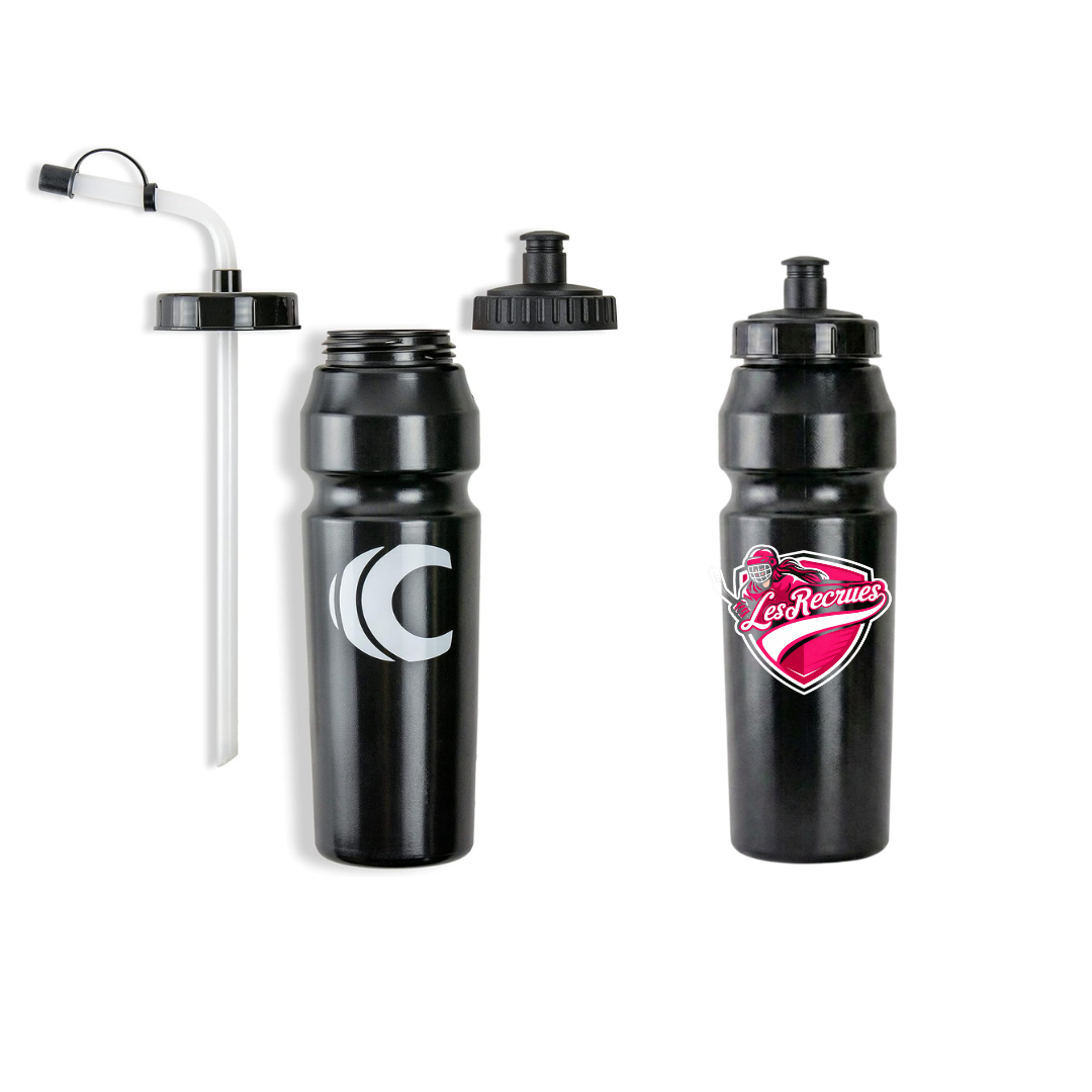 Bouteille de sport 1 L – Double couvercle avec paille | Sans BPA - Les Recrues