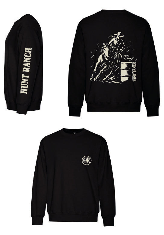 Crewneck "Riding Barrel Girl" – Noir