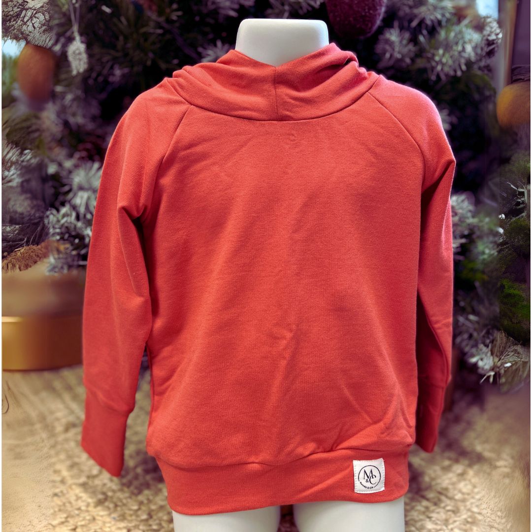 Hoodie enfant prestige MomMe&Cie en bambou - Corail
