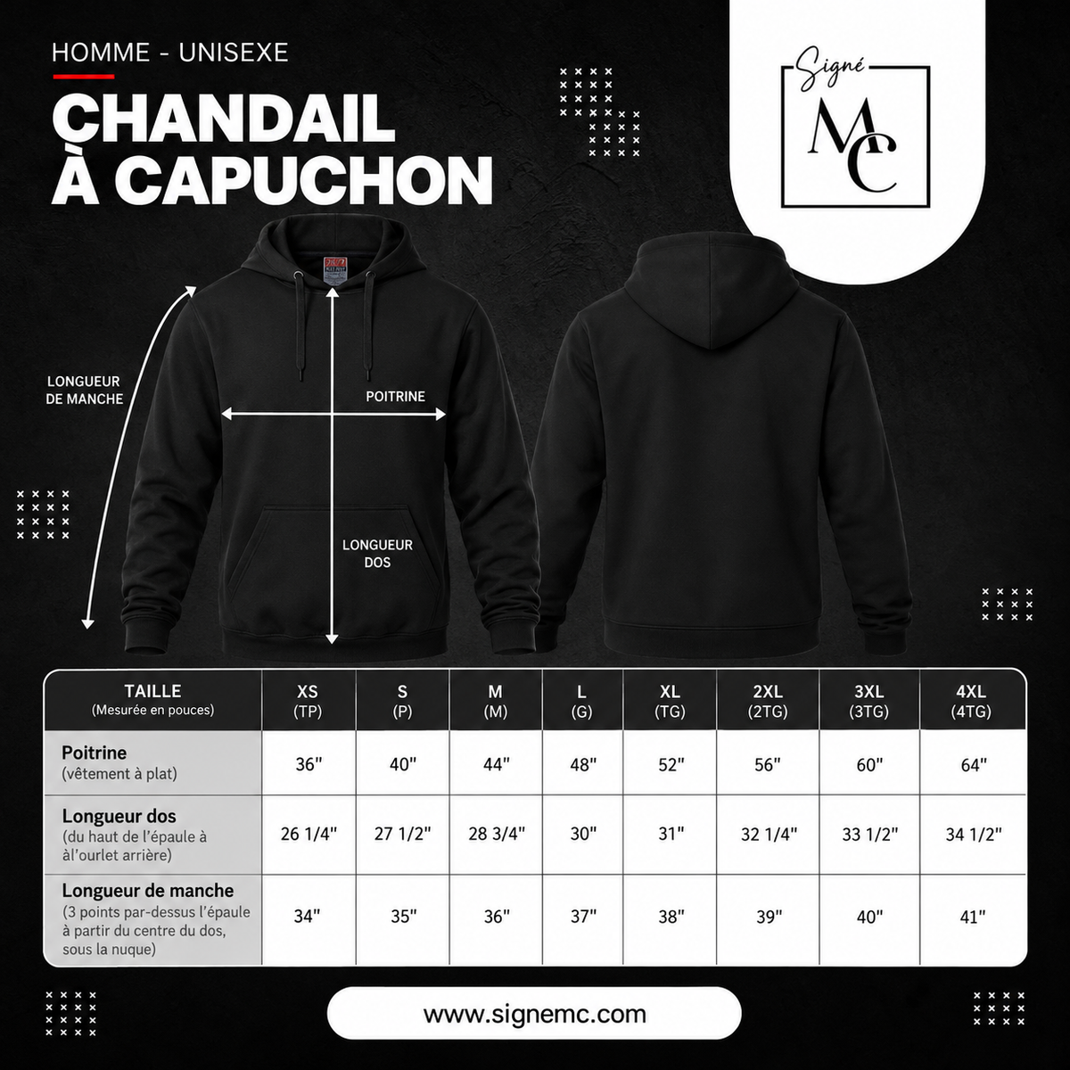 Hoodie adulte -logo roue-dos et devant-Roan Pleau