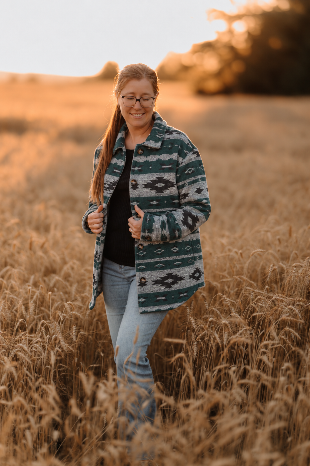 Chemise Woodland pour femme avec boutons et poches