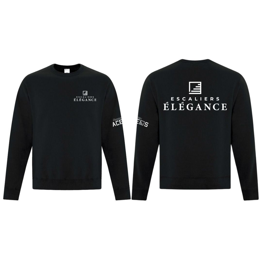 Crewneck unisexe noir | Escaliers Élégance