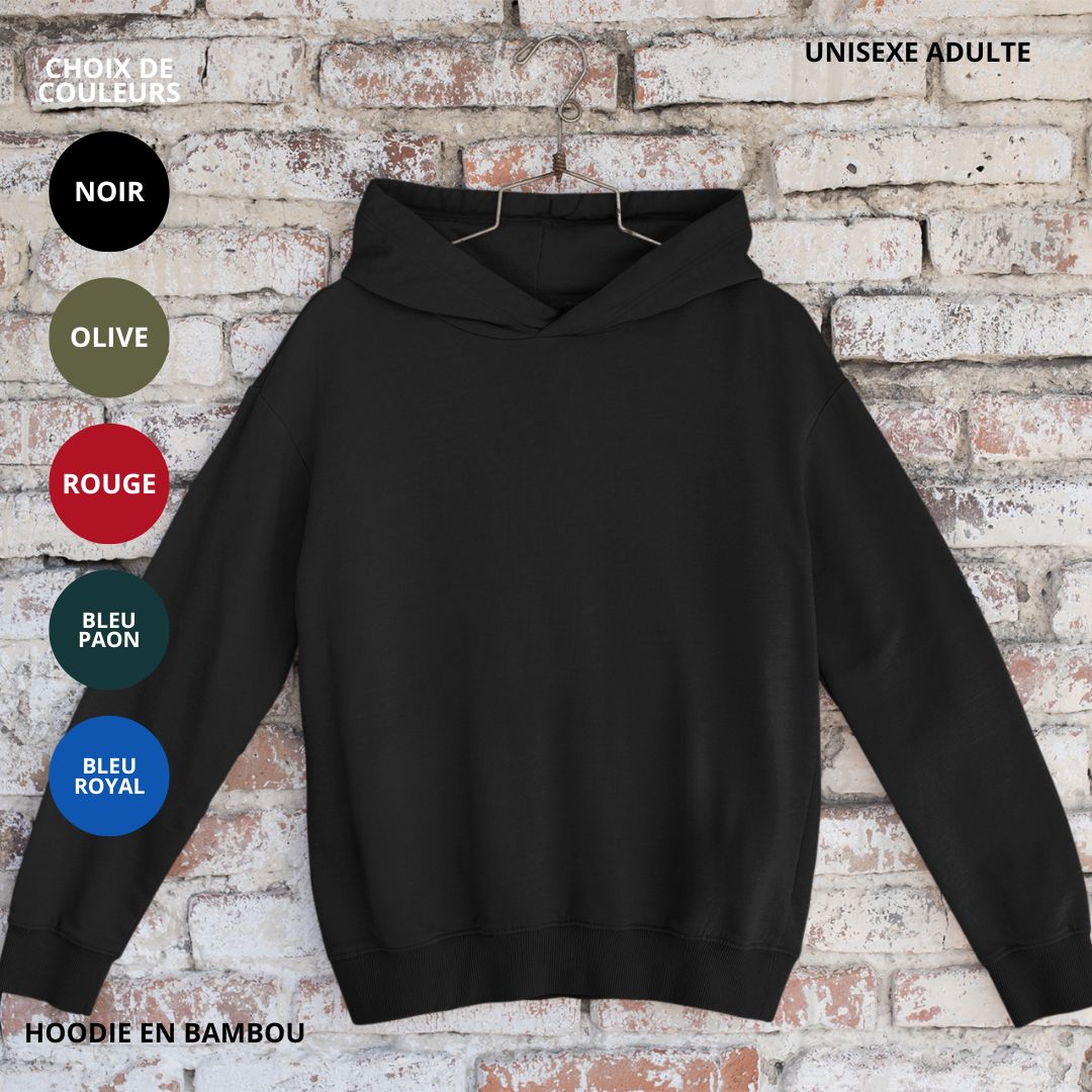 Hoodie unisexe prestige MomMe&Cie en bambou fleece - couleurs variées - Uni