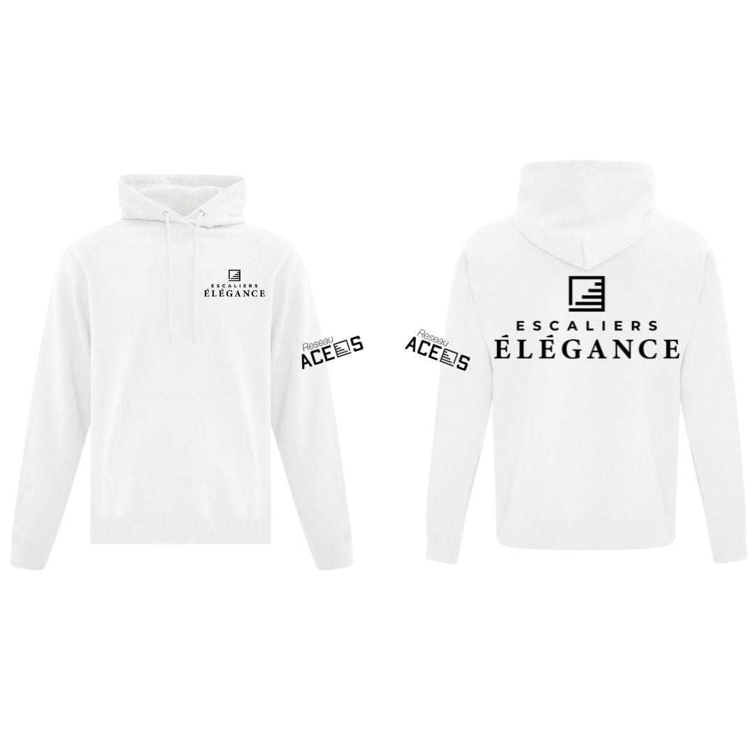 Hoodie unisexe blanc | Escaliers Élégance
