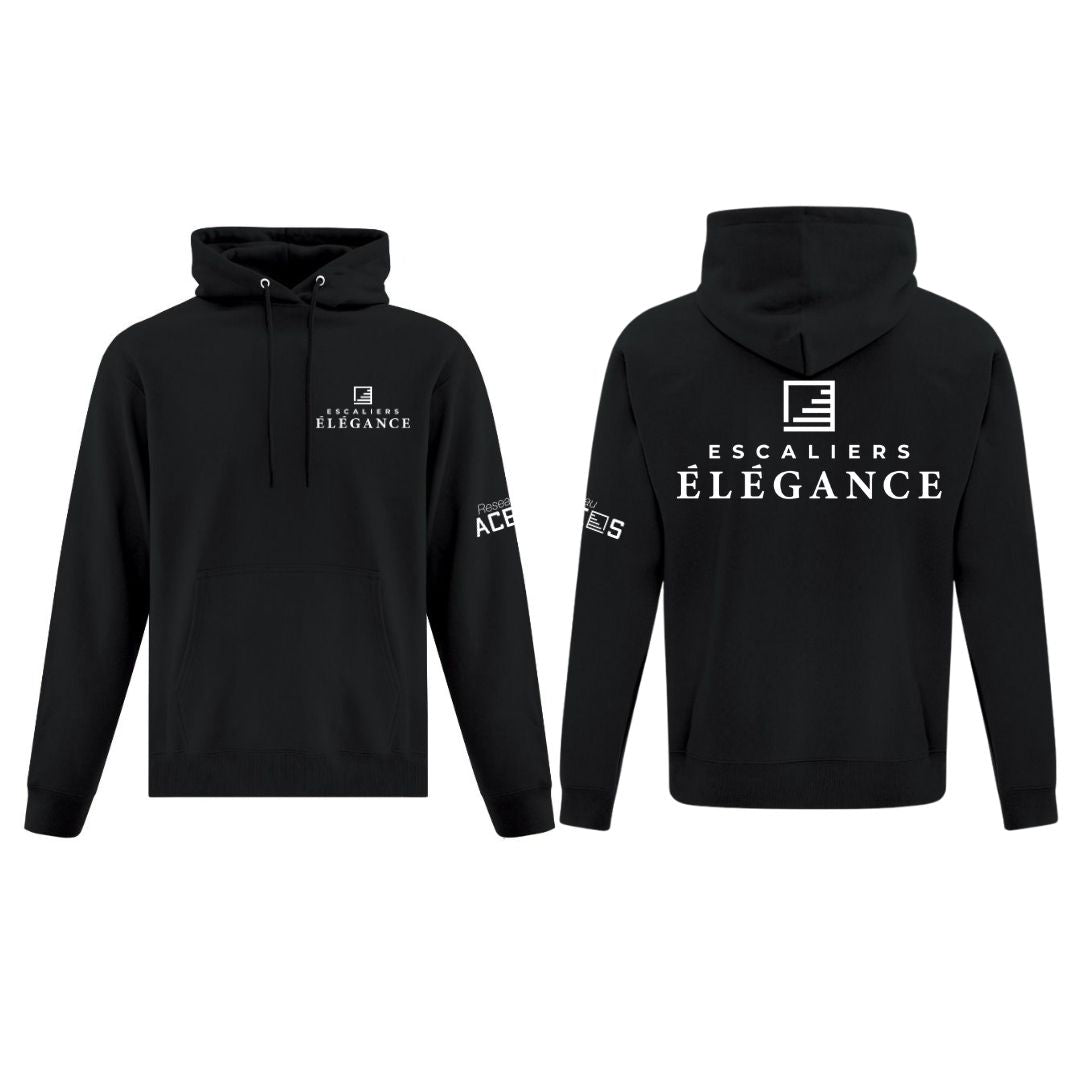 Hoodie unisexe noir | Escaliers Élégance