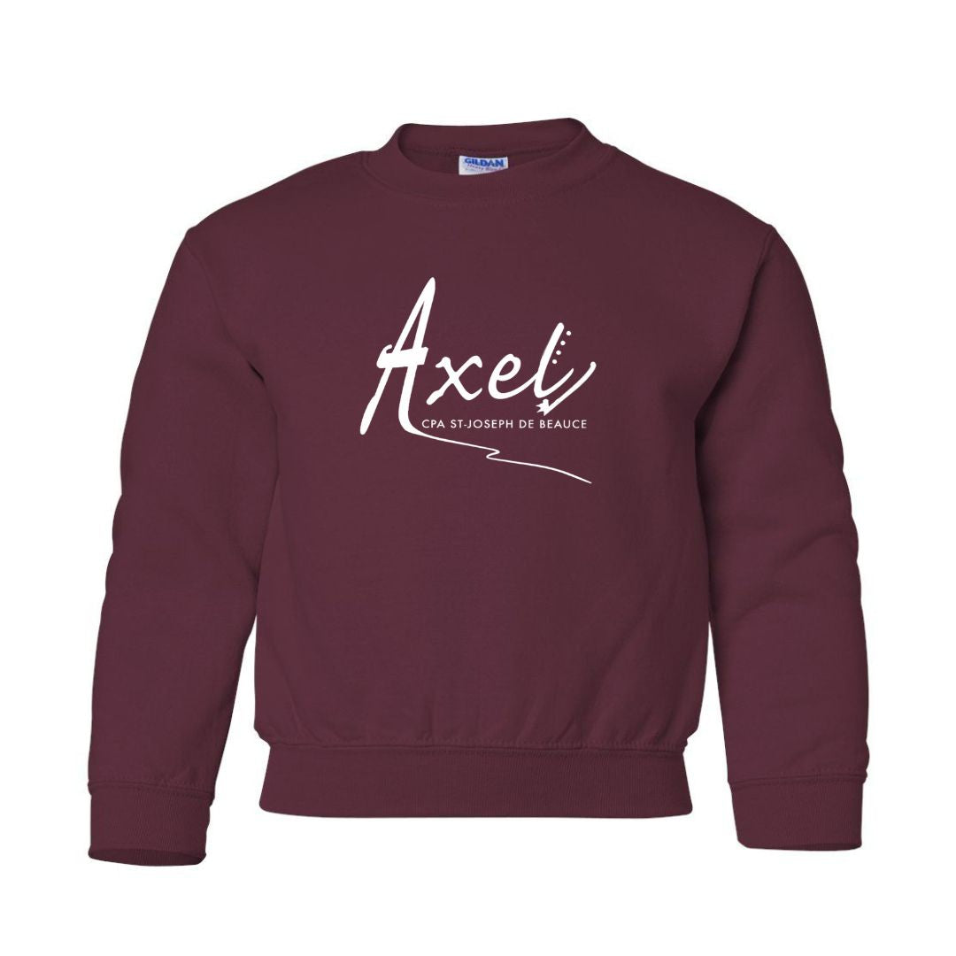 Crewneck Axel pour enfant - Bourgogne imprimé blanc