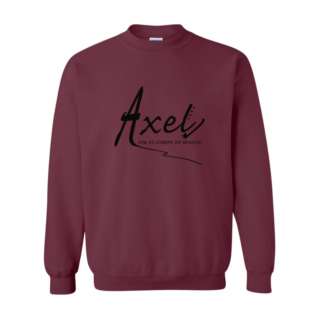 Crewneck Axel pour adulte - Bourgogne imprimé noir
