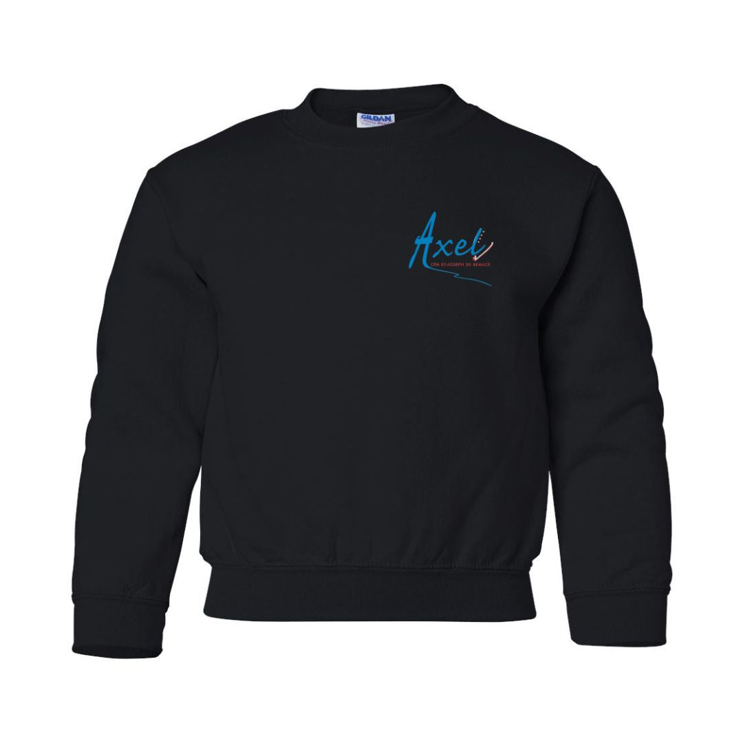Crewneck Axel pour enfant - Noir imprimé avant & dos
