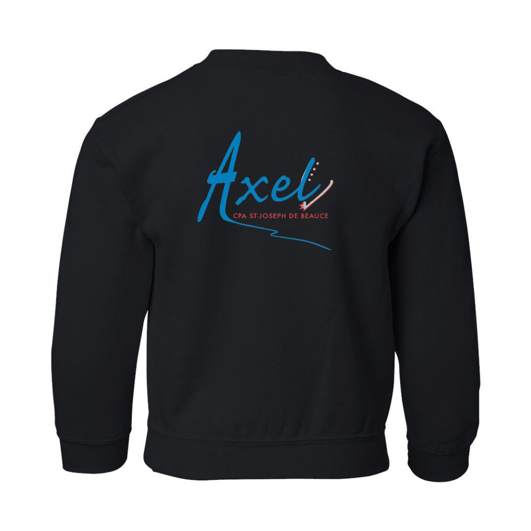 Crewneck Axel pour enfant - Noir imprimé avant & dos