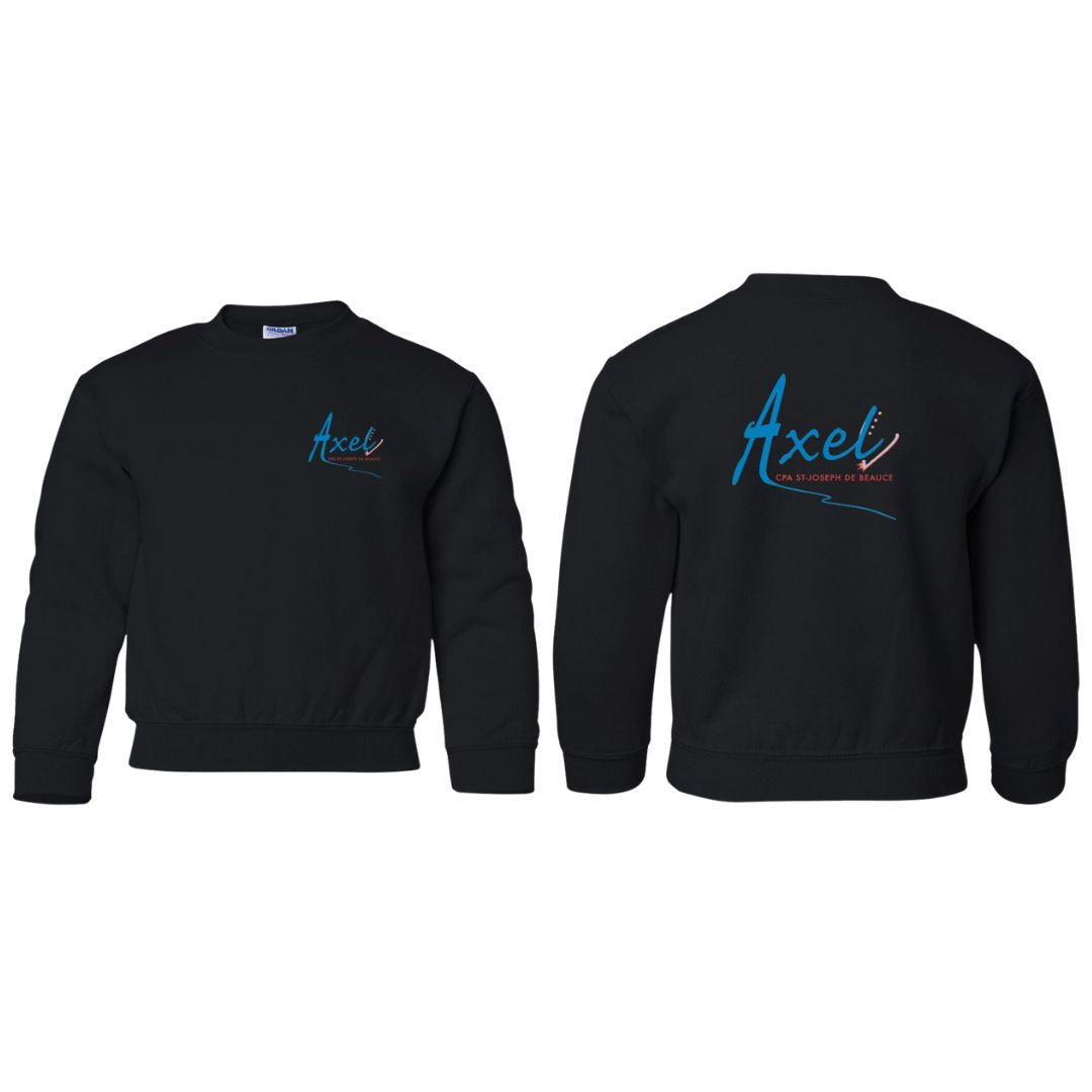 Crewneck Axel pour enfant - Noir imprimé avant & dos