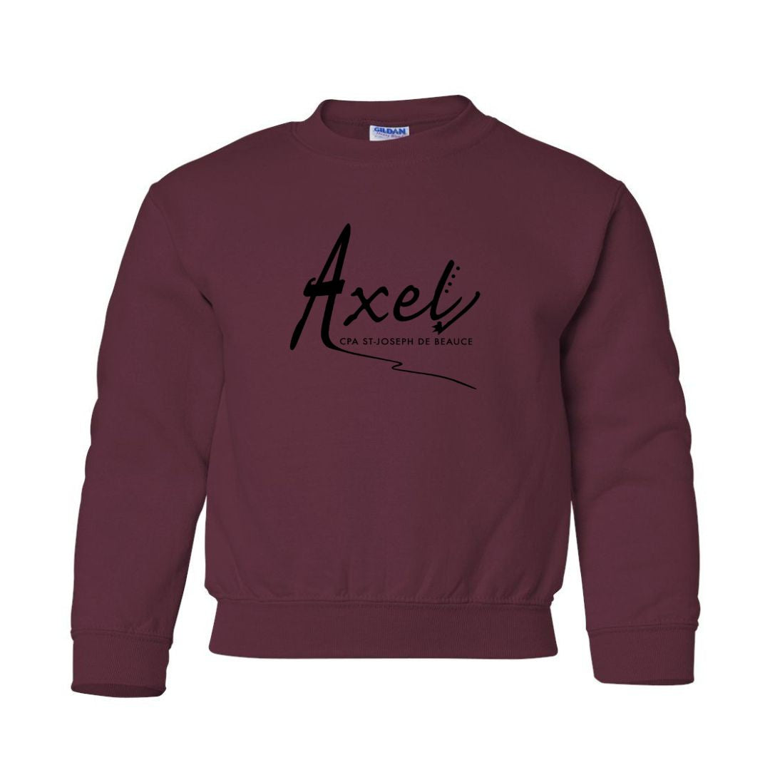 Crewneck Axel pour enfant - Bourgogne imprimé noir