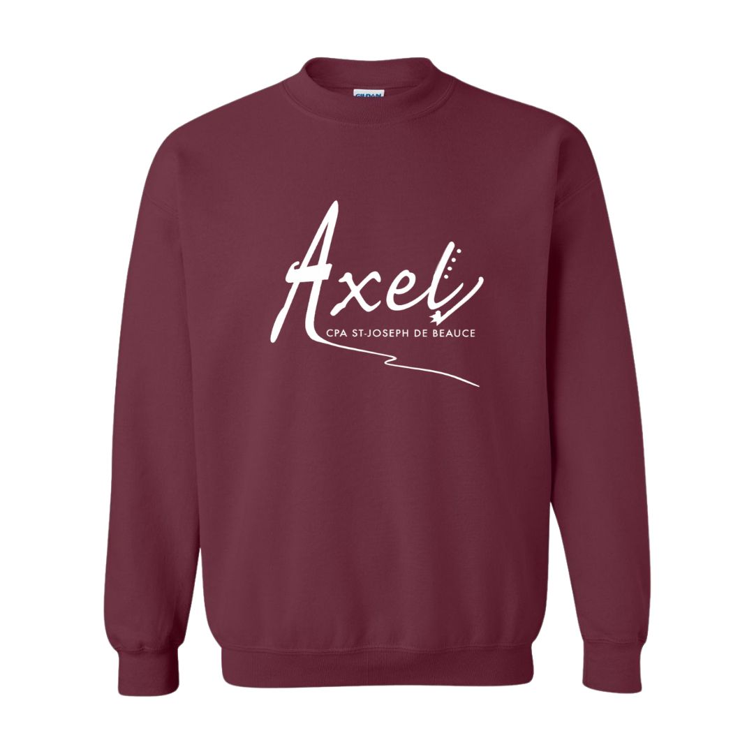 Crewneck Axel pour adulte - Bourgogne imprimé blanc