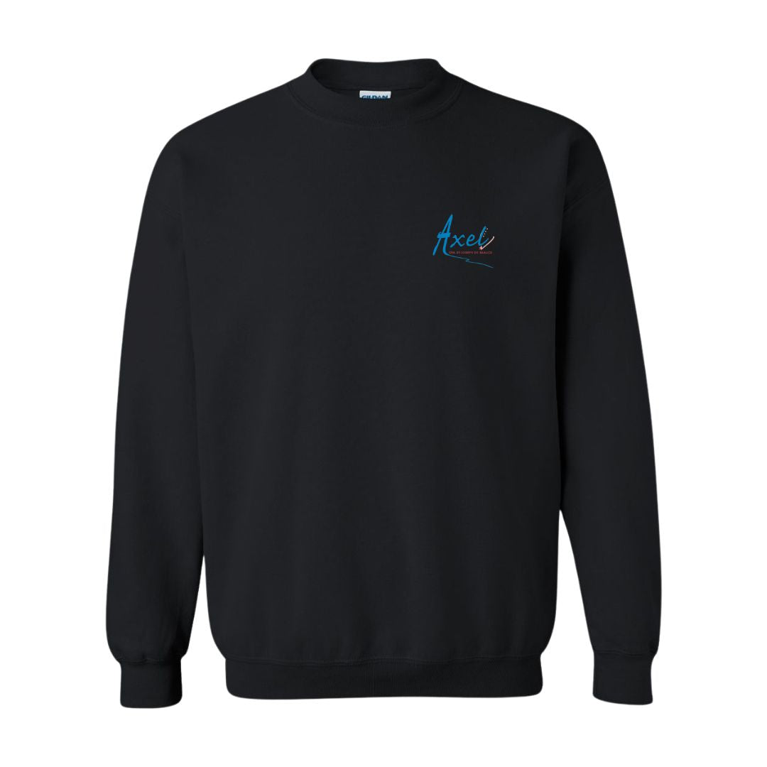Crewneck Axel pour adulte - Noir imprimé avant & dos