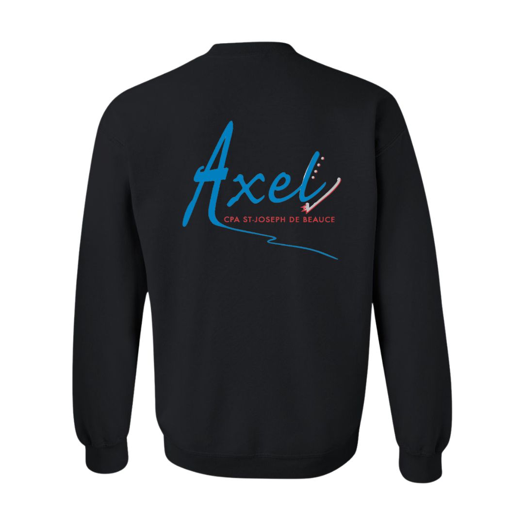 Crewneck Axel pour adulte - Noir imprimé avant & dos