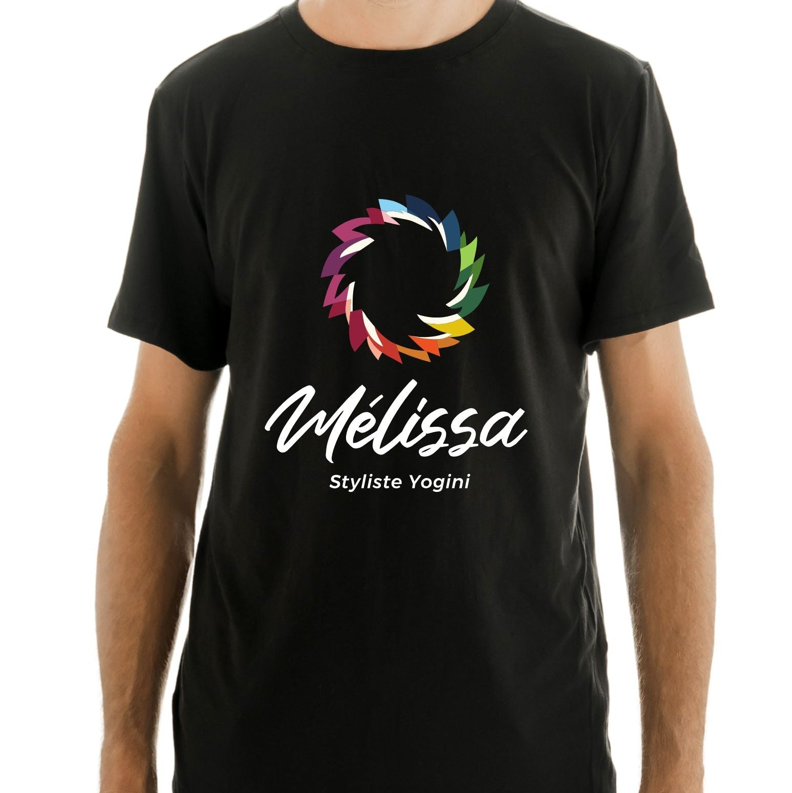 T-shirt Éli unisexe en bambou noir - Mélissa Styliste Yogini