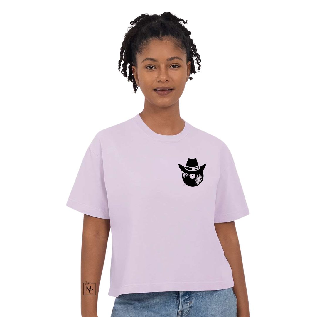 T-shirt crop oversize Beats&Boots lilas pour femme