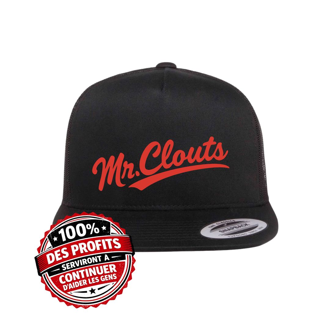 Casquette avec mesh ajustable à palette droite noire - Mr. Clouts