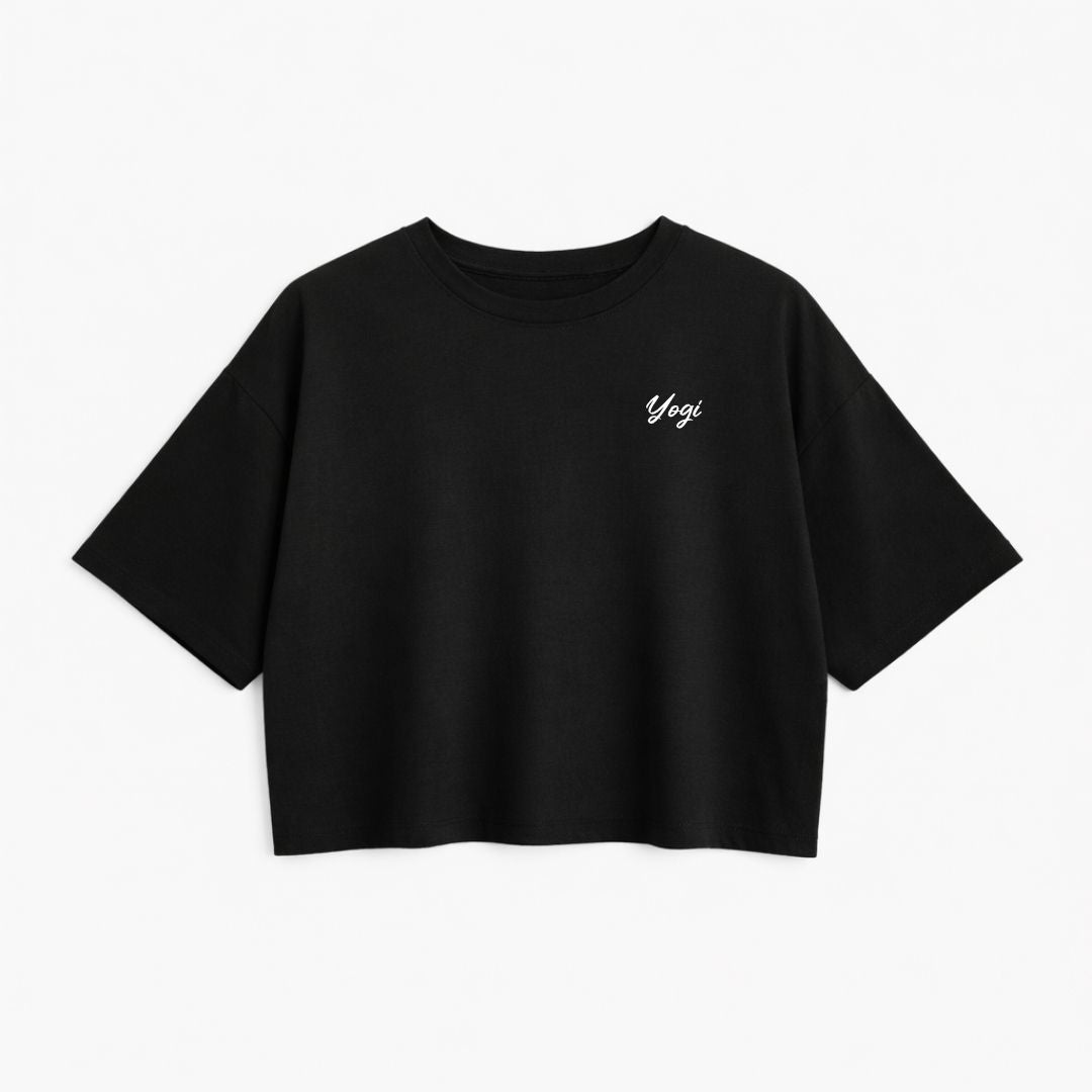 T-shirt crop prestige MomMe&Cie en bambou - Noir - Mélissa Poudrier
