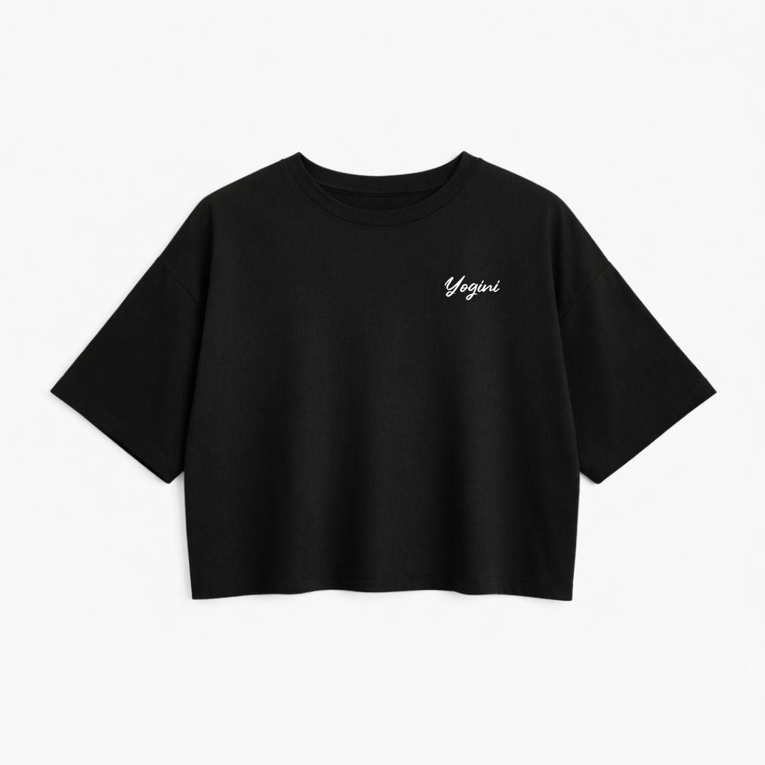 T-shirt crop prestige MomMe&Cie en bambou - Noir - Mélissa Poudrier