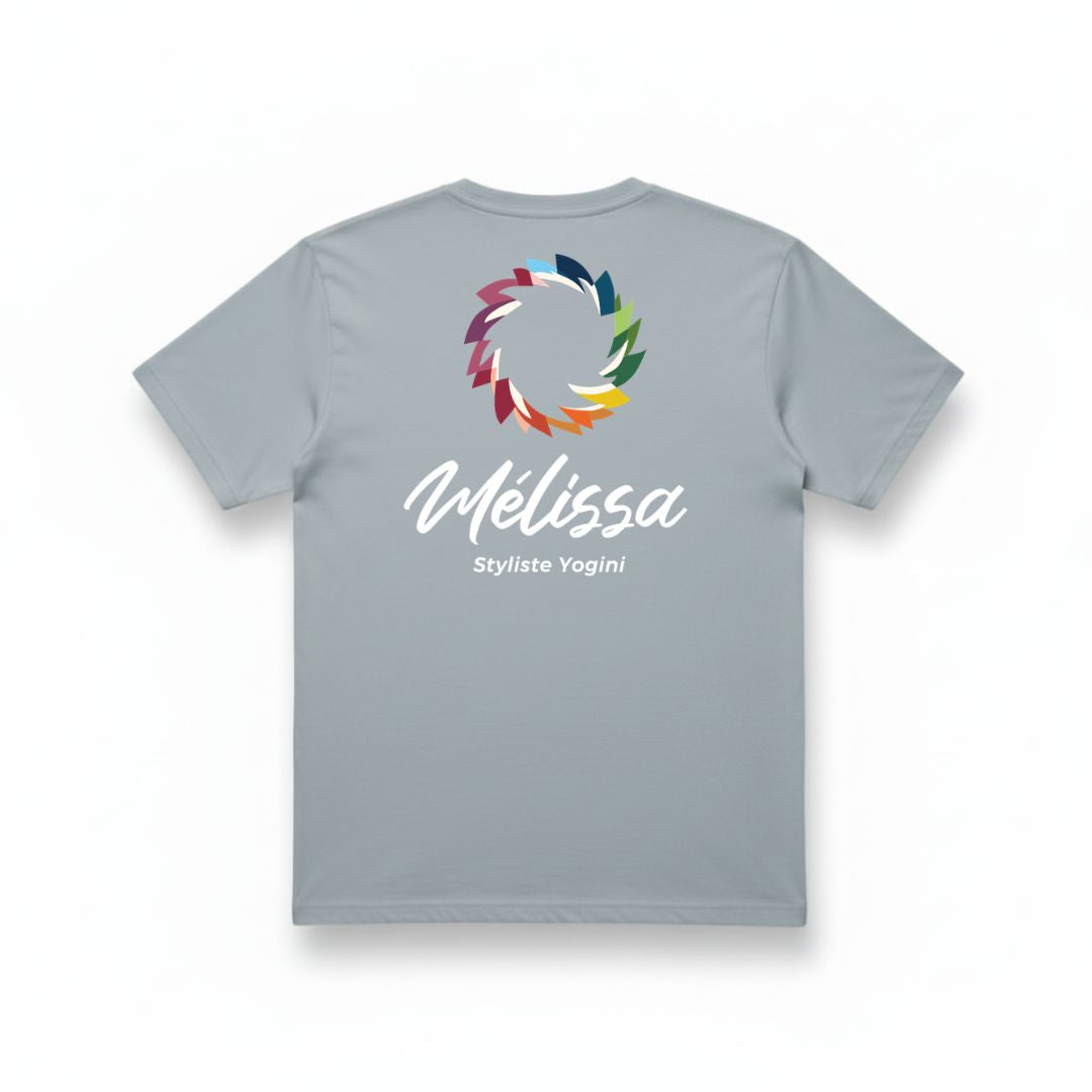 T-shirt unisexe prestige MomMe&Cie en bambou - Bleu ciel - Mélissa Poudrier