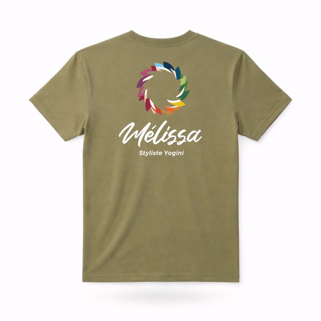 T-shirt unisexe prestige MomMe&Cie en bambou - Olive - Mélissa Poudrier
