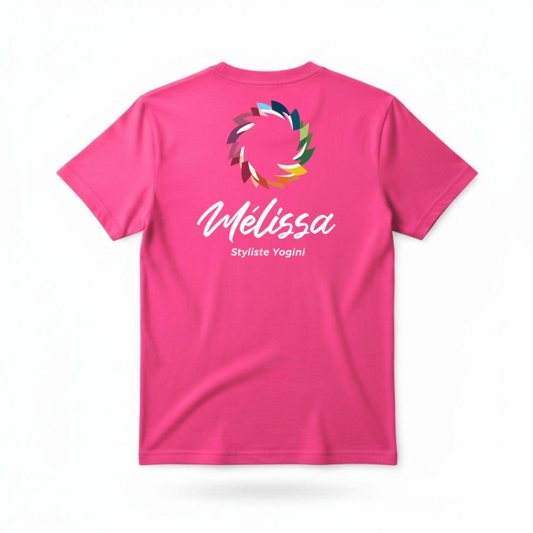 T-shirt unisexe prestige MomMe&Cie en bambou - Magenta - Mélissa Poudrier