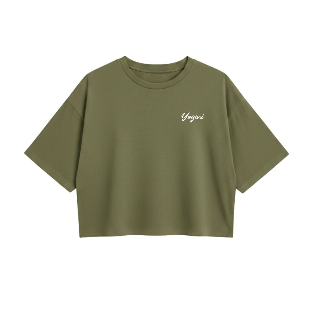 T-shirt crop prestige MomMe&Cie en bambou - Olive - Mélissa Poudrier