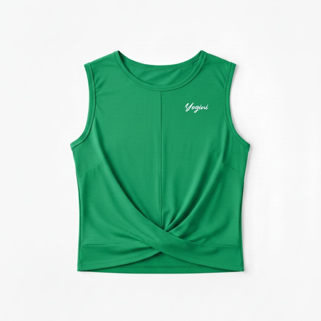 Camisole crop femme prestige MomMe&Cie en bambou - Vert trèfle - Mélissa Poudrier