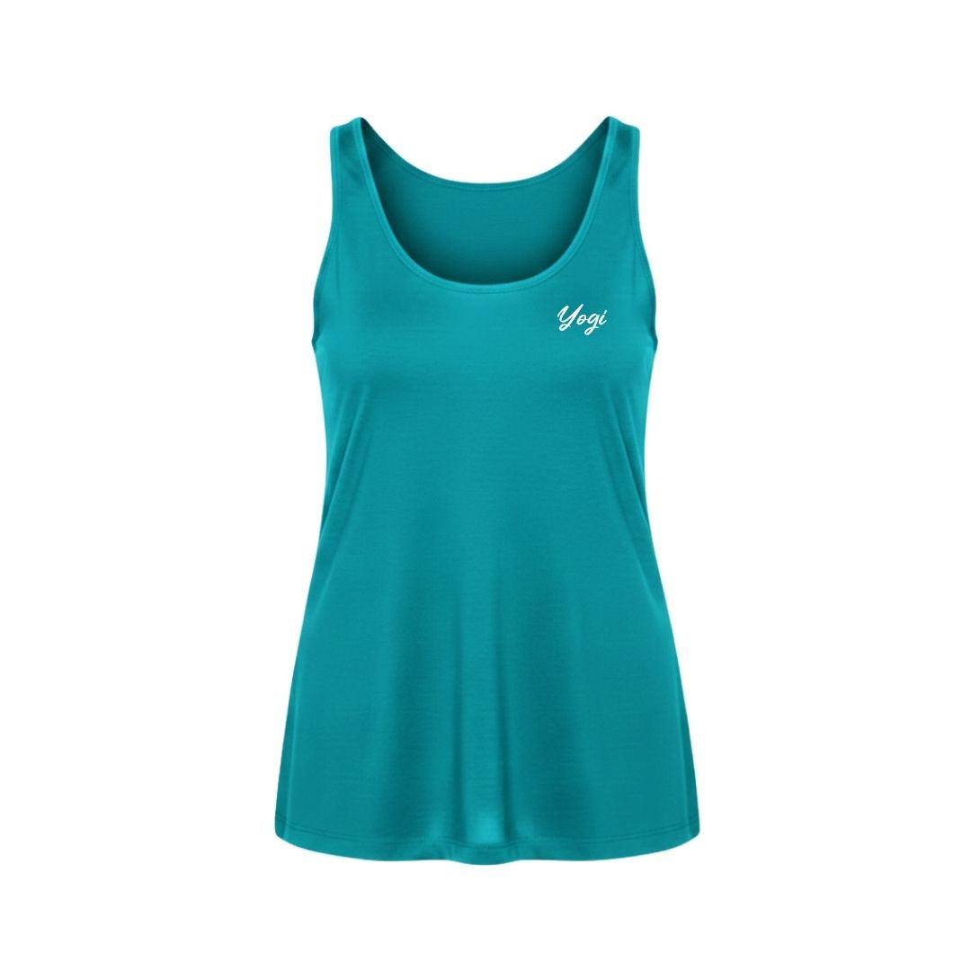 Camisole longue femme prestige MomMe&Cie en bambou - Bleu azur - Mélissa Poudrier