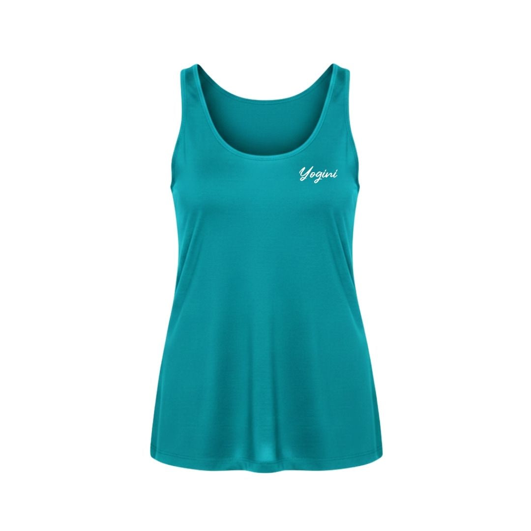 Camisole longue femme prestige MomMe&Cie en bambou - Bleu azur - Mélissa Poudrier