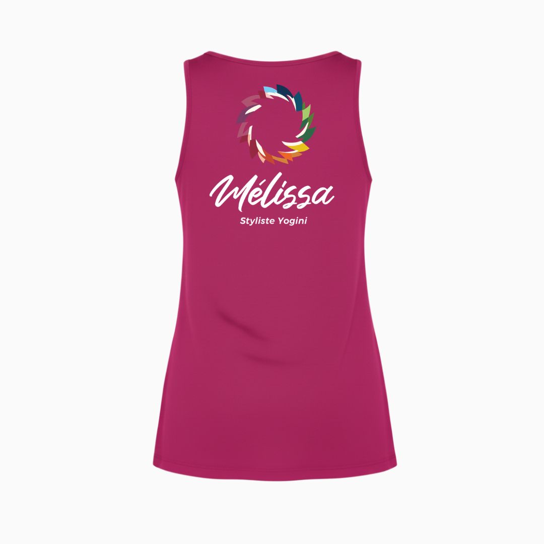 Camisole longue femme prestige MomMe&Cie en bambou - Magenta - Mélissa Poudrier