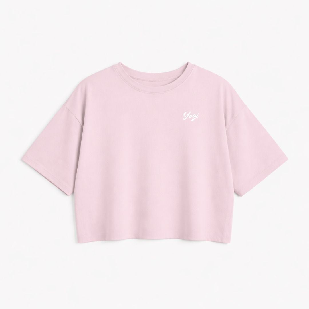 T-shirt crop prestige MomMe&Cie en bambou - Rose blush - Mélissa Poudrier