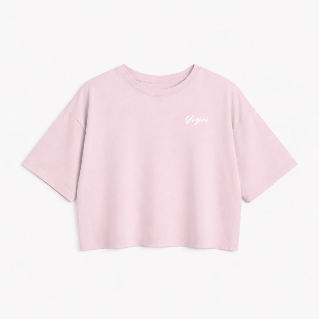 T-shirt crop prestige MomMe&Cie en bambou - Rose blush - Mélissa Poudrier