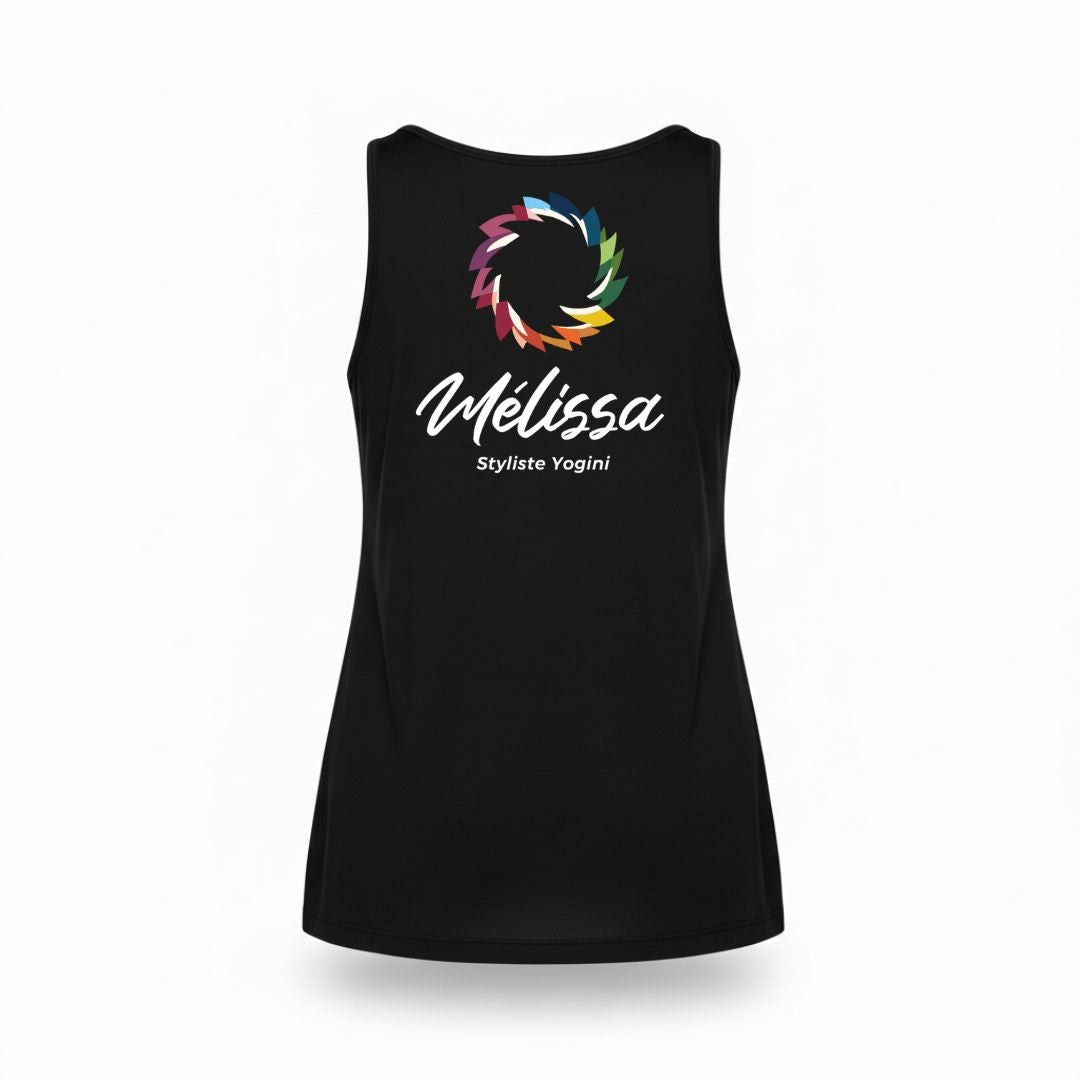 Camisole longue femme prestige MomMe&Cie en bambou - Noir - Mélissa Poudrier