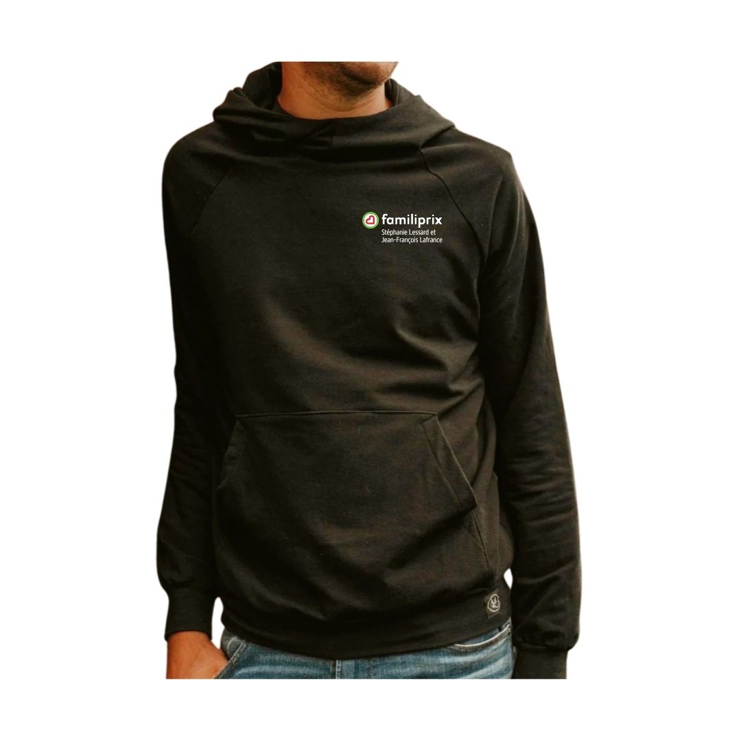 Hoodie noir unisexe prestige MomMe&Cie en bambou - Familiprix (Beauceville)