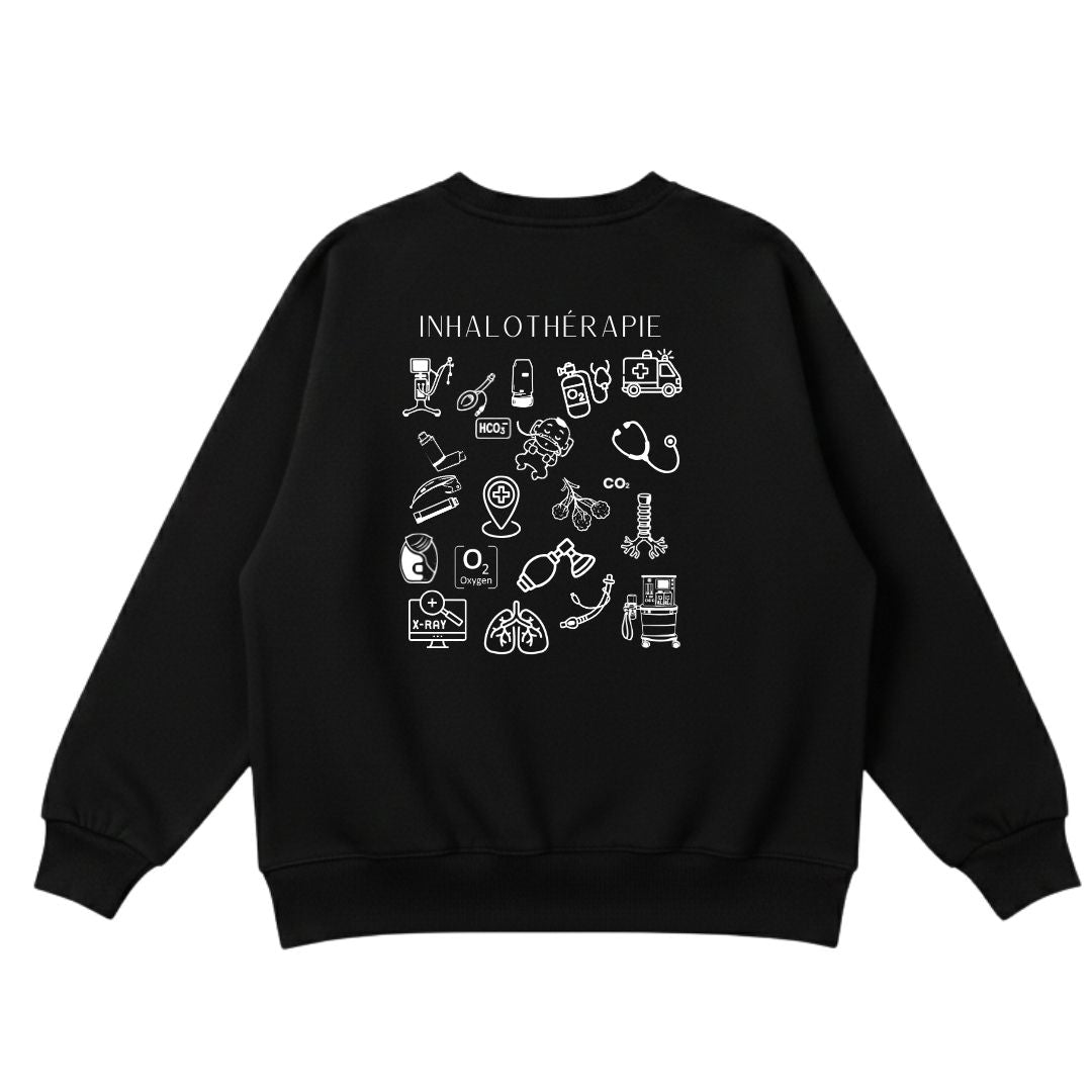 Crewneck femme prestige MomMe&Cie en bambou fleece - Noir | Techniques d'inhalothérapie