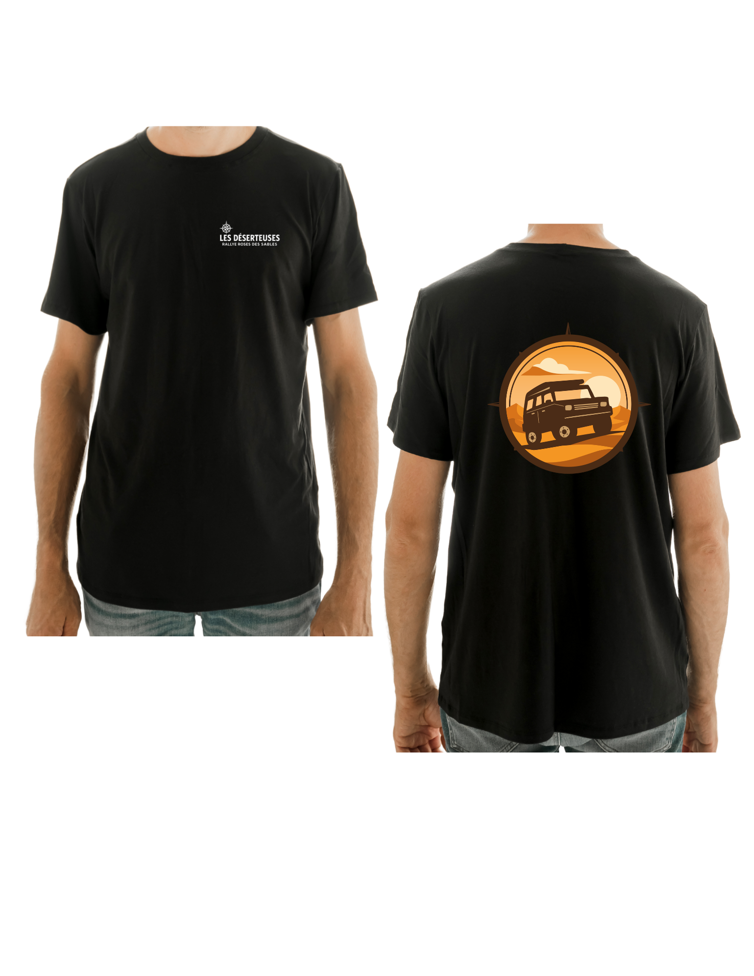 T-shirt Éli unisexe en bambou noir - Déserteuses