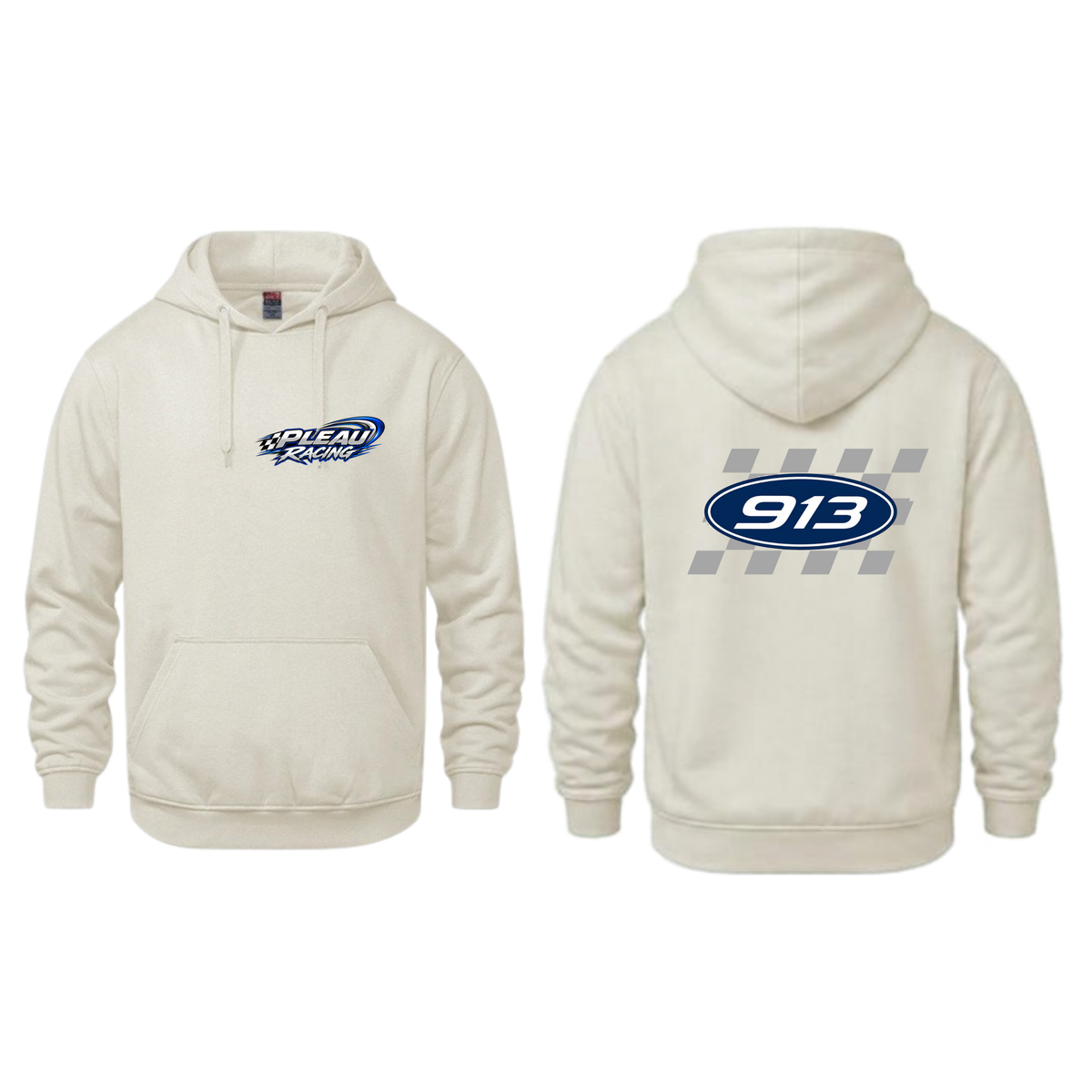 Hoodie adulte -logo damier-dos et devant-Roan Pleau