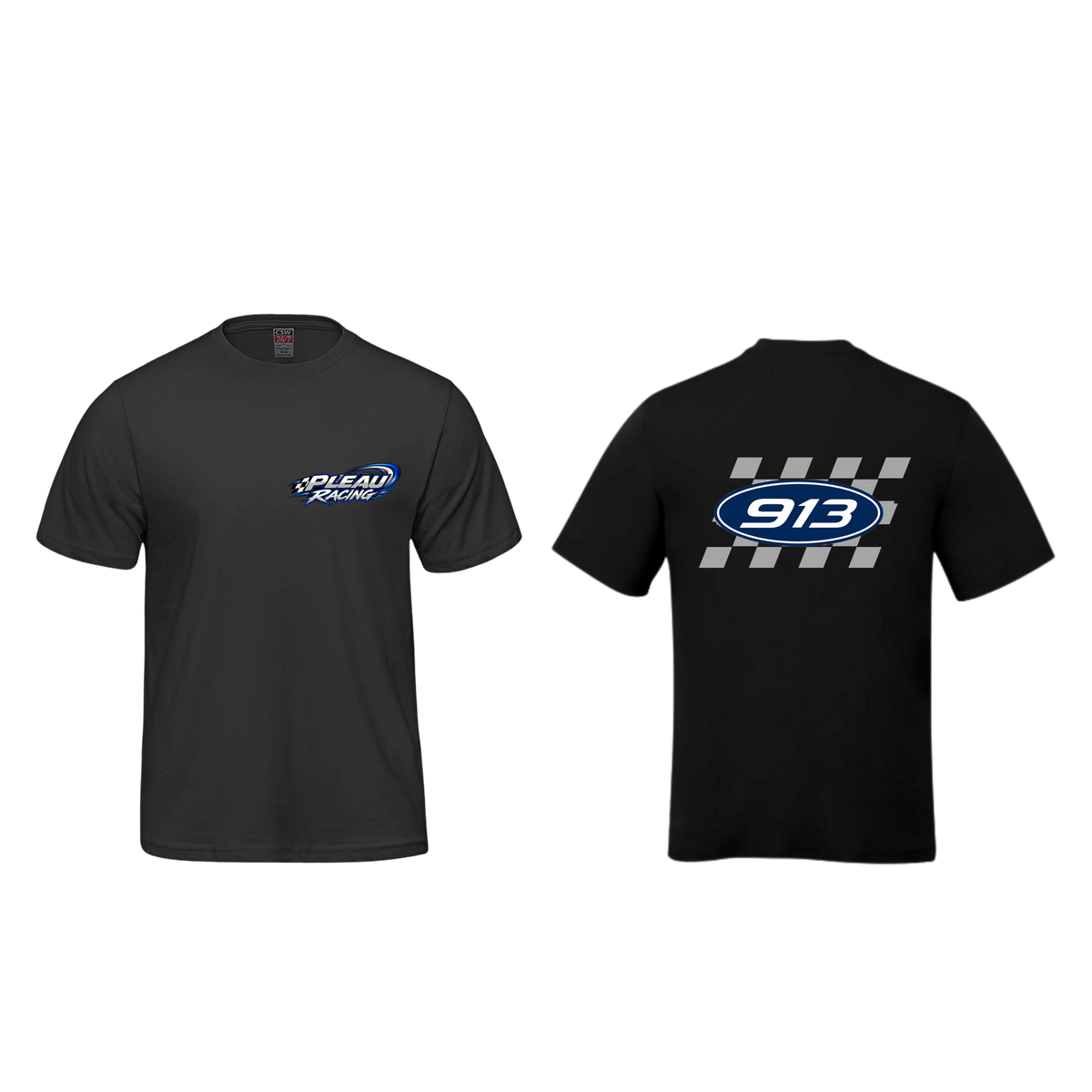 T-shirt Adulte-logo damier-dos et devant-Roan Pleau