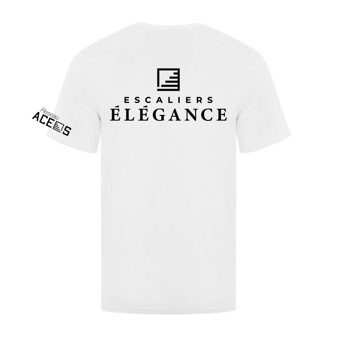 T-shirt unisexe blanc | Escaliers Élégance