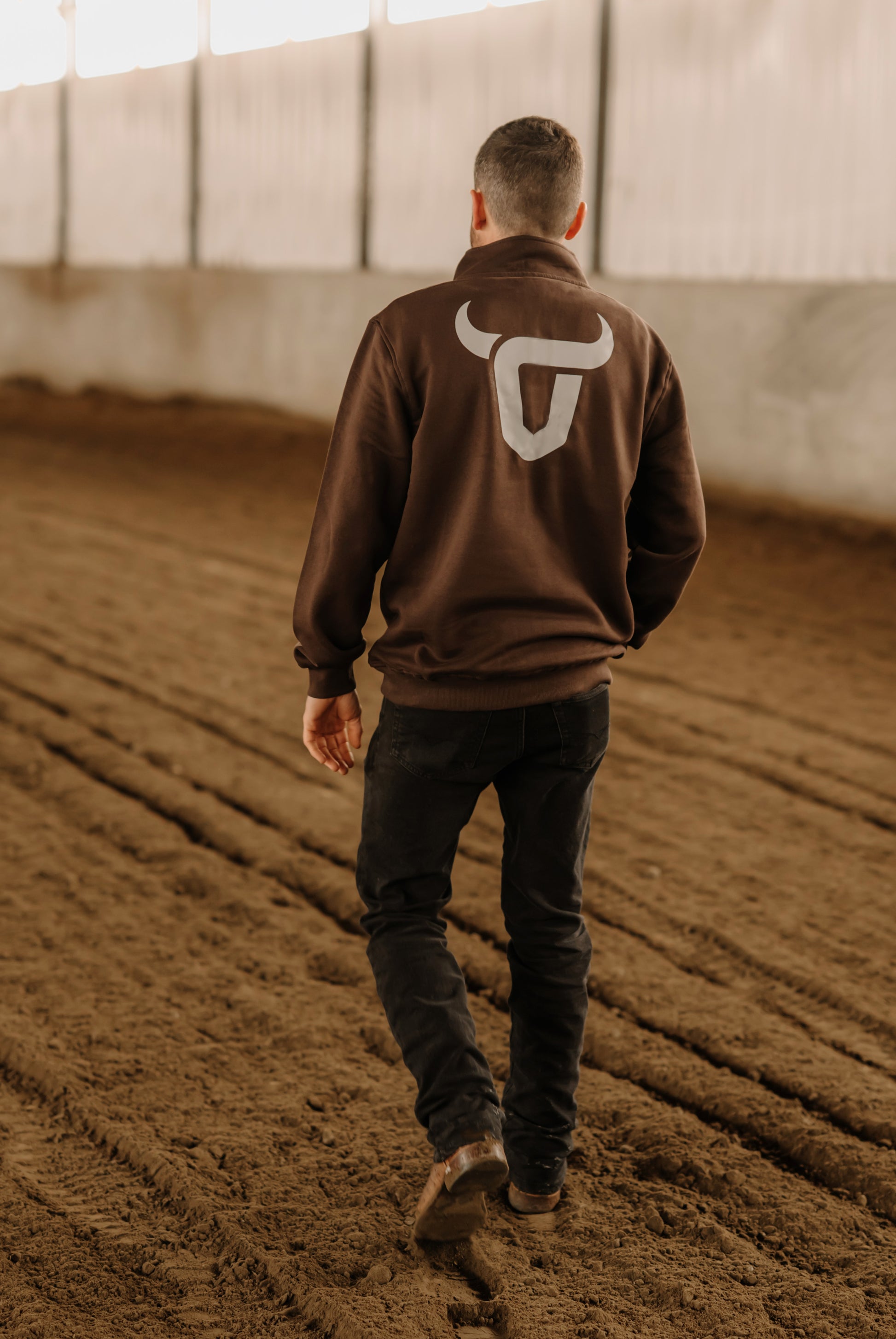 Hoodie à demi-zip unisexe brun pour adulte Festival du Boeuf d'Inverness