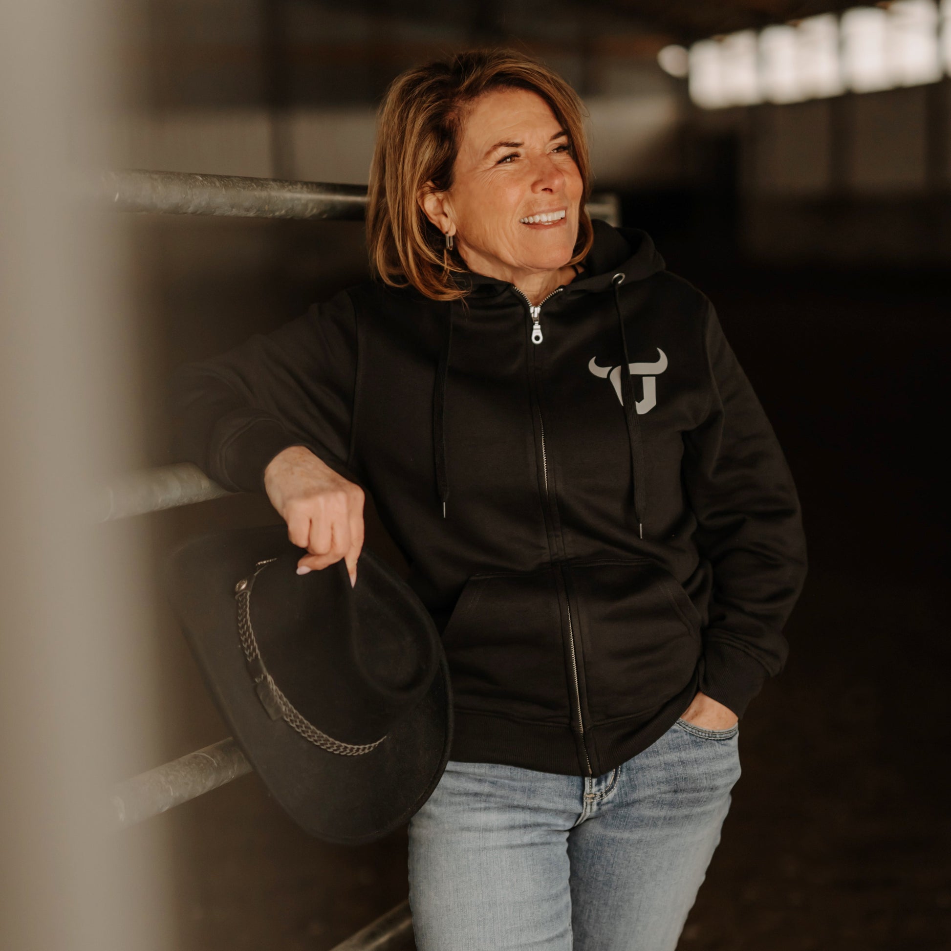 Hoodie à zip complet unisexe noir pour adulte Festival du Boeuf d'Inverness