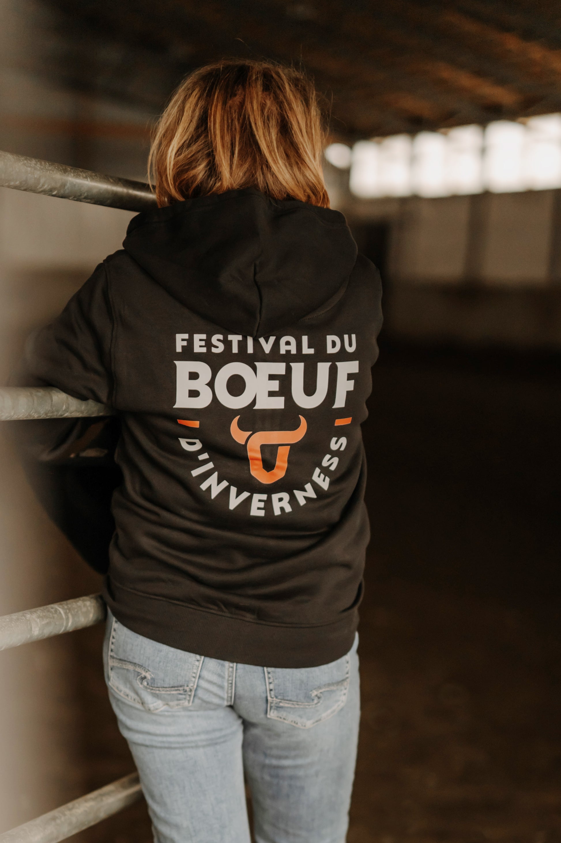 Hoodie à zip complet unisexe noir pour adulte Festival du Boeuf d'Inverness