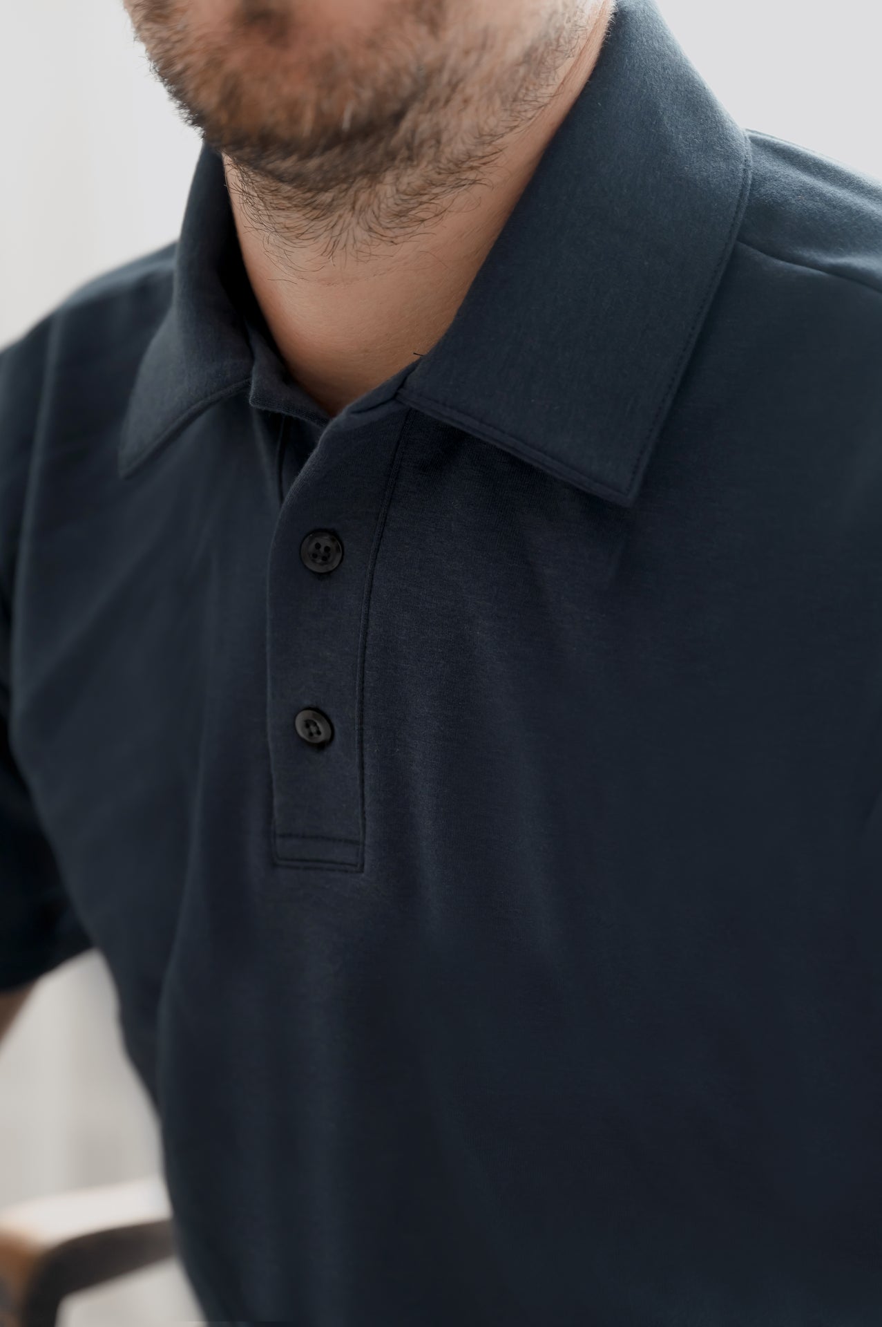 Polo prestige MomMe&Cie en bambou - Noir. RETAIL