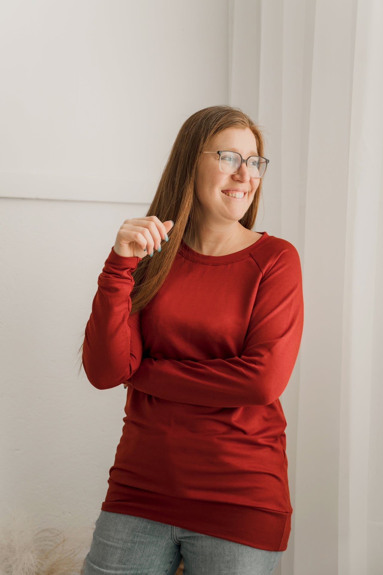 Chandail reglan femme prestige MomMe&Cie en bambou - Brique