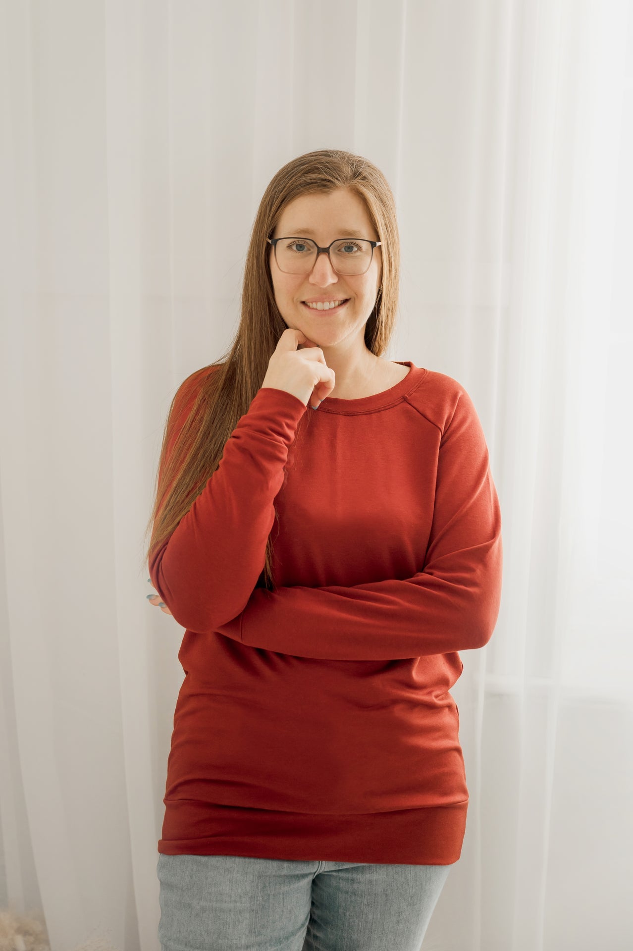 Chandail reglan femme prestige MomMe&Cie en bambou - Brique